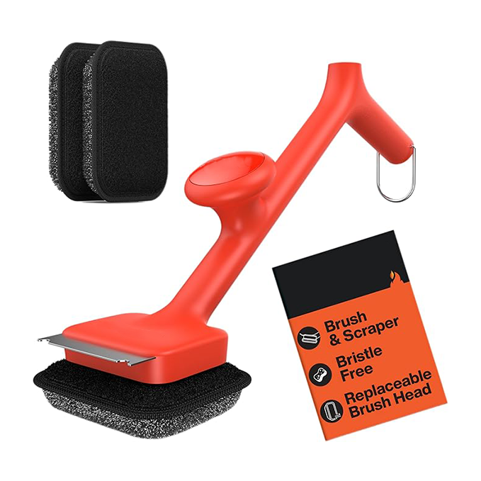 Bristle-free BBQ grill brush - Steel wire-free safe steam cleaner