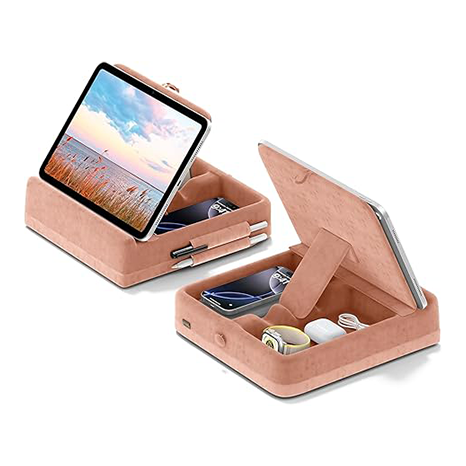 Tablet pillow-shaped stand with storage function