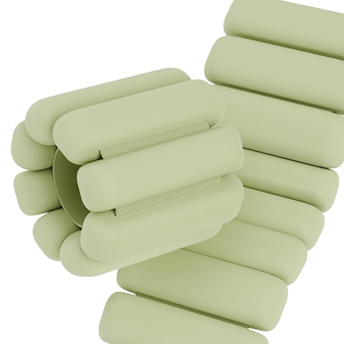 Bracelet-style wrist and ankle weighted strap with soft silicone