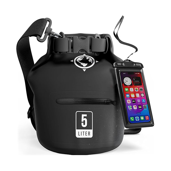 Waterproof dry bag with zippered pocket