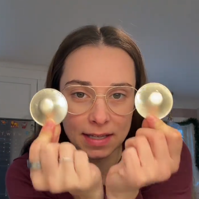 Original silver nursing cup with nipple shield