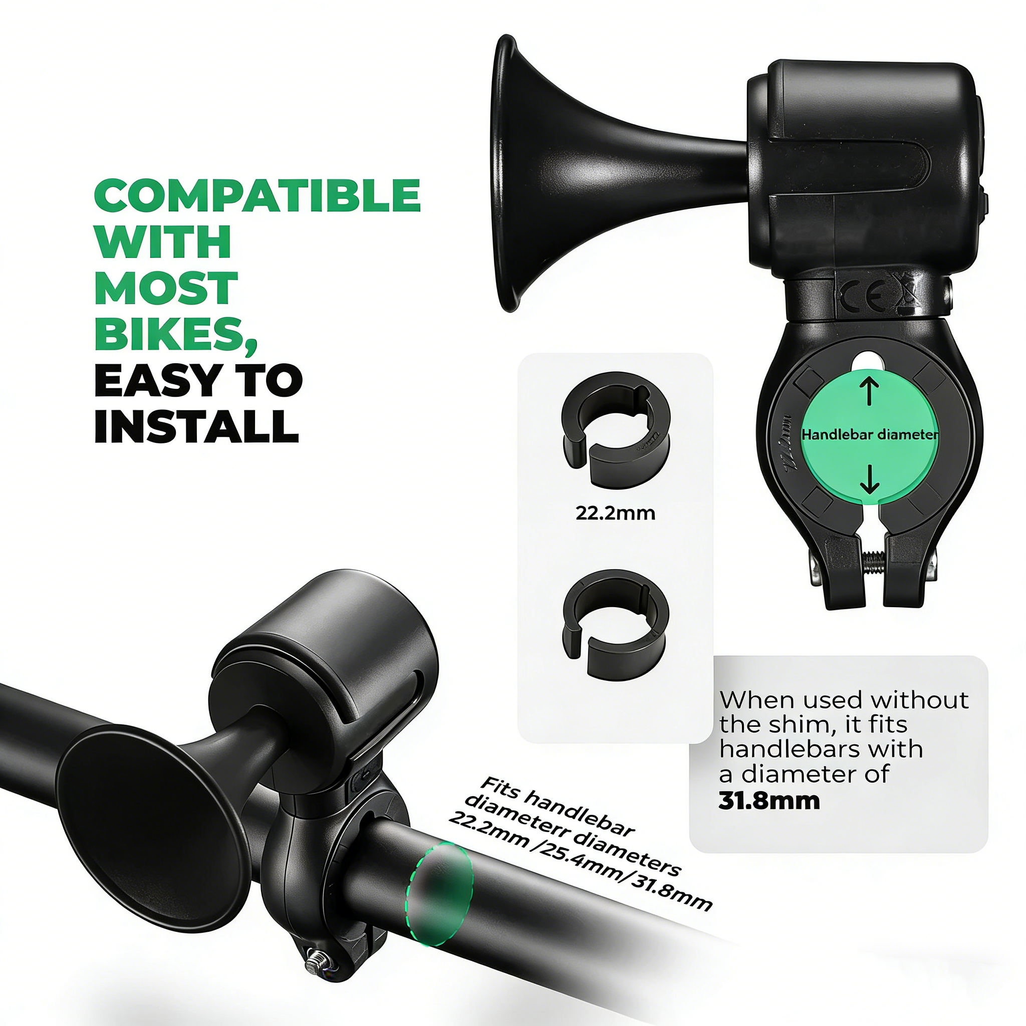 Electric Bike Bell – 120dB Volume, IPX5 Waterproof, Smartphone Tracking