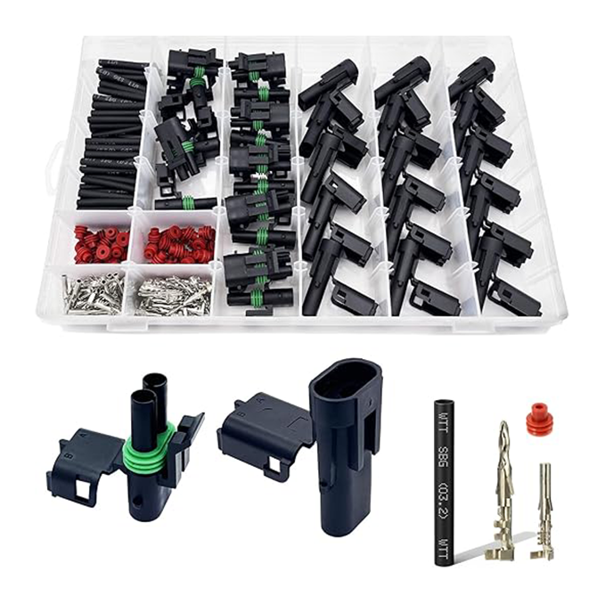 2-wire waterproof automotive electrical connector