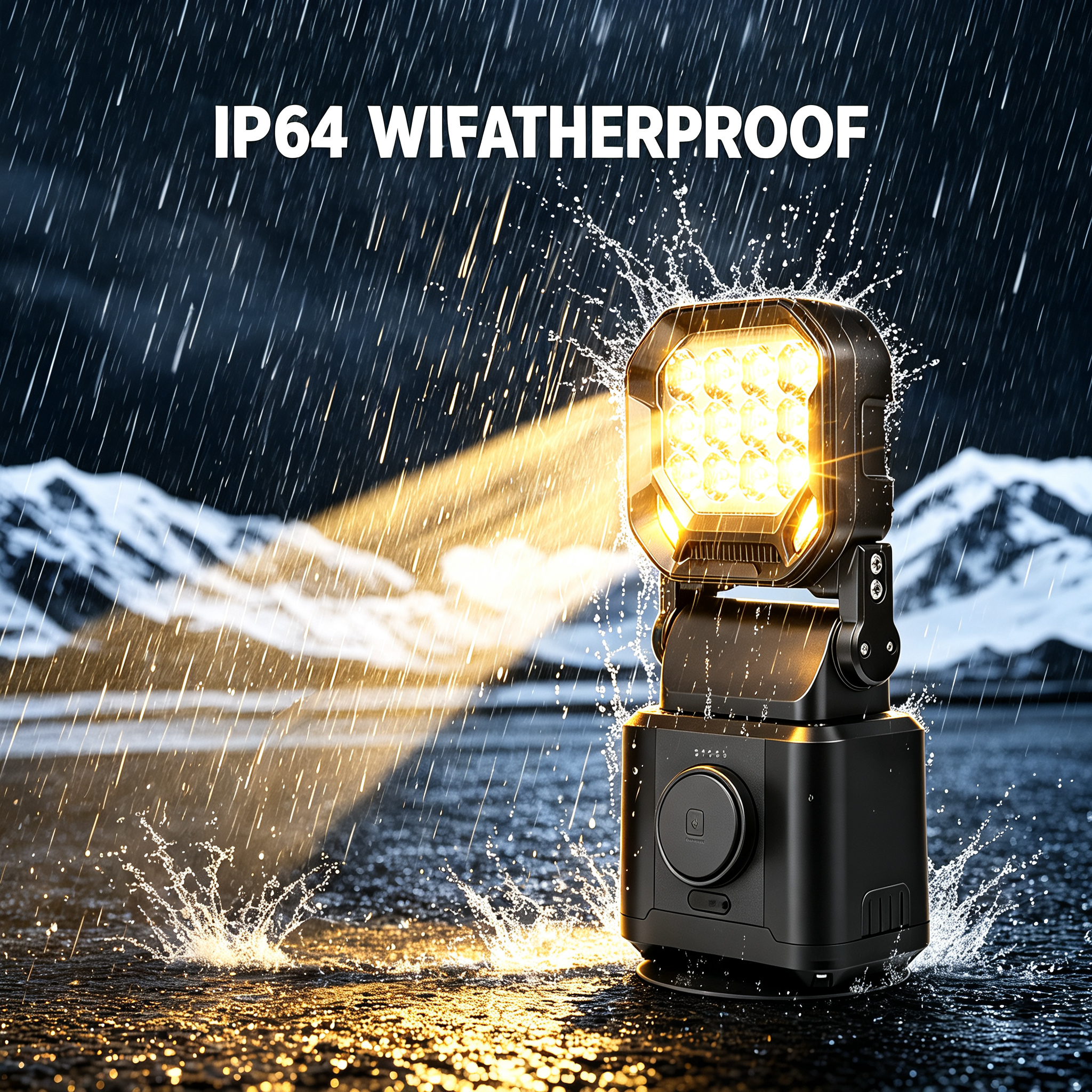 2-in-1 Wireless LED Work & Strobe Light – 25W Floodlight + Amber Beacon, 360° Remote Control, Magnetic Mount