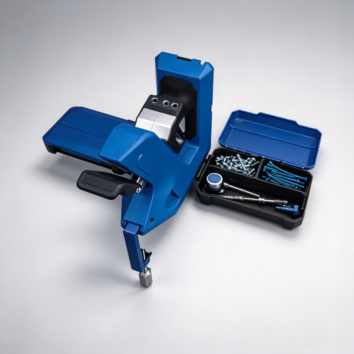 Self-Adjusting Pocket-Hole Jig – One-Motion Clamping, 13–38mm