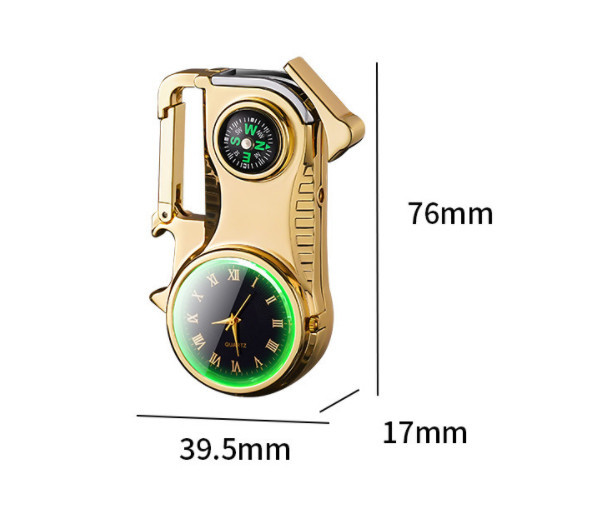 3-in-1 Outdoor Torch Lighter – Multi-Functional Survival Gear With Watch & Compass