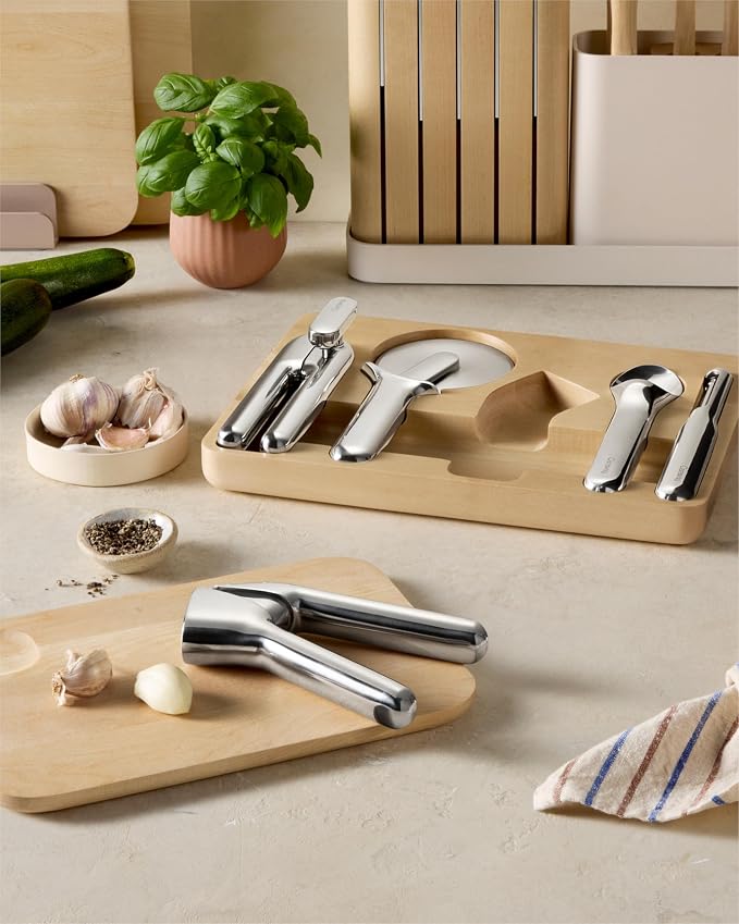 5-Piece Stainless Steel Kitchen Gadget Set with Storage Organizer