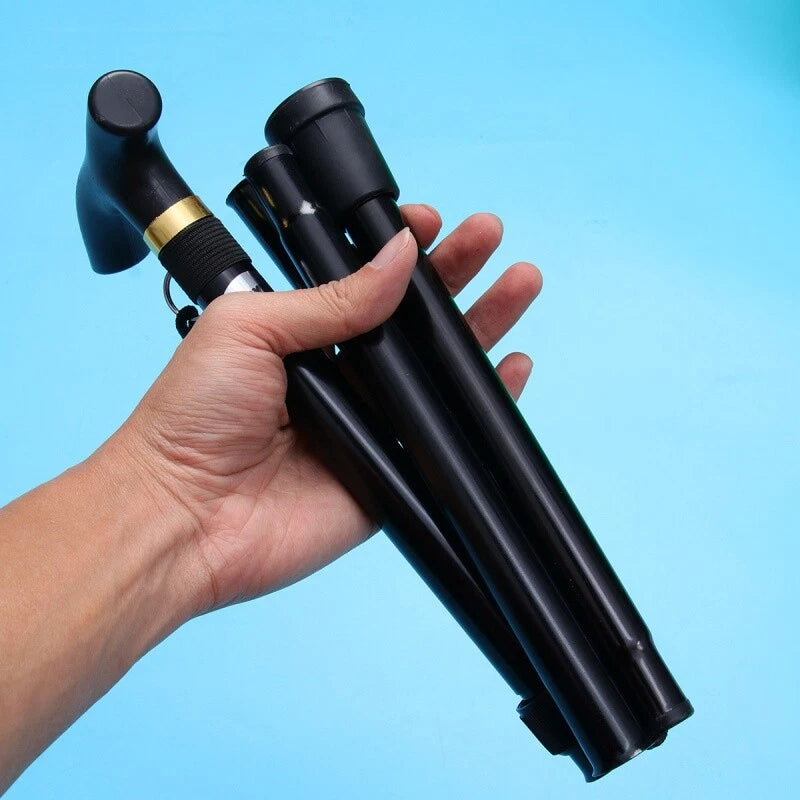 Telescopic folding cane/walking stick (with or without alarm)