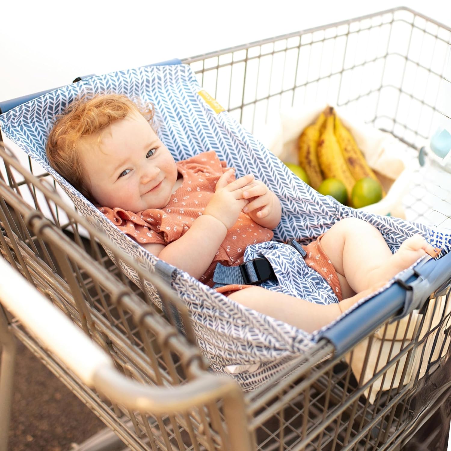 Baby Shopping Cart Hammock - Baby Seat for Shopping Carts, Securely Holds Car Seats, Fits Most 4-Wheeled Carts (20-24 Inches Wide)