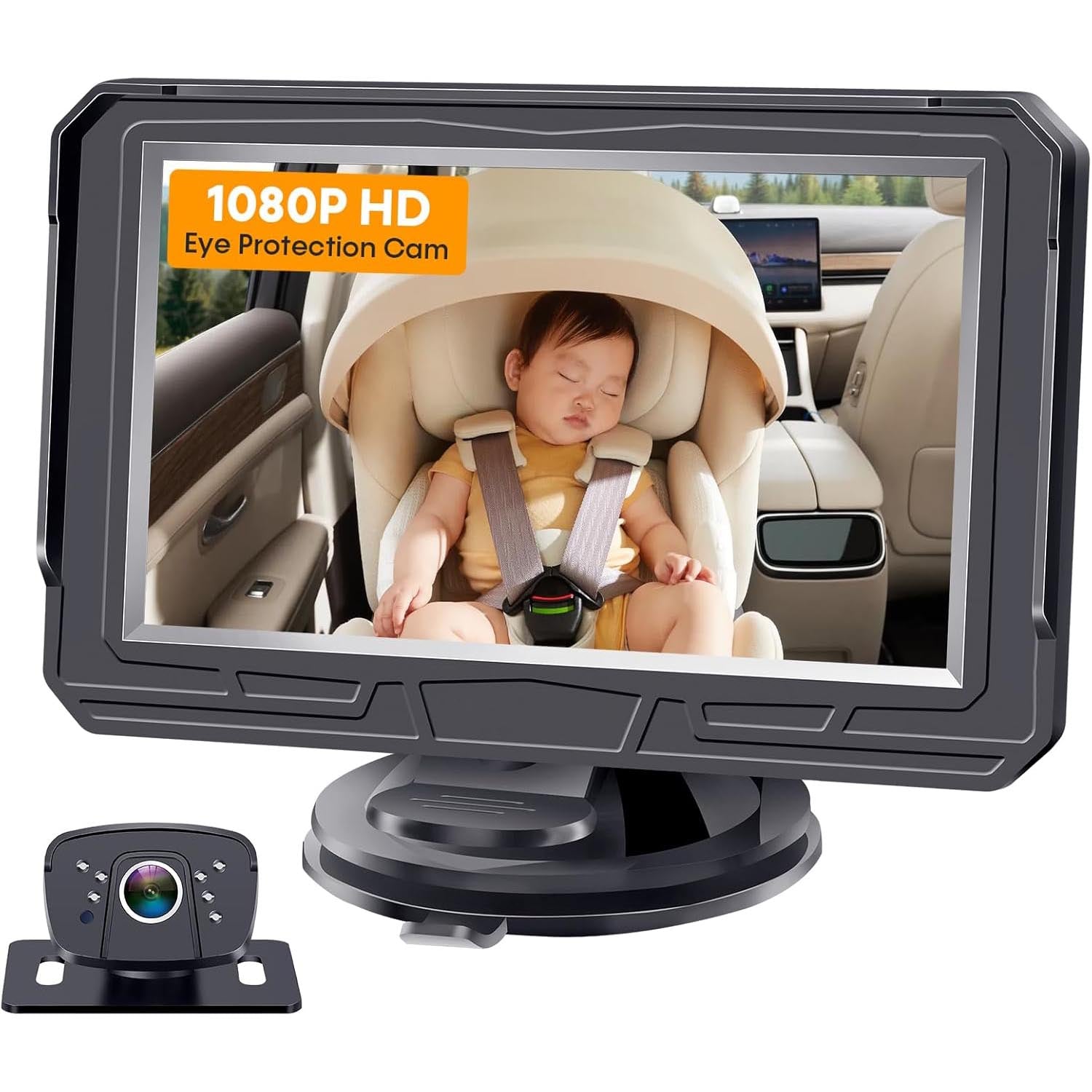 Dual Child Car Camera – 6.9" Ultra-Wide Screen with Two Rear Cameras