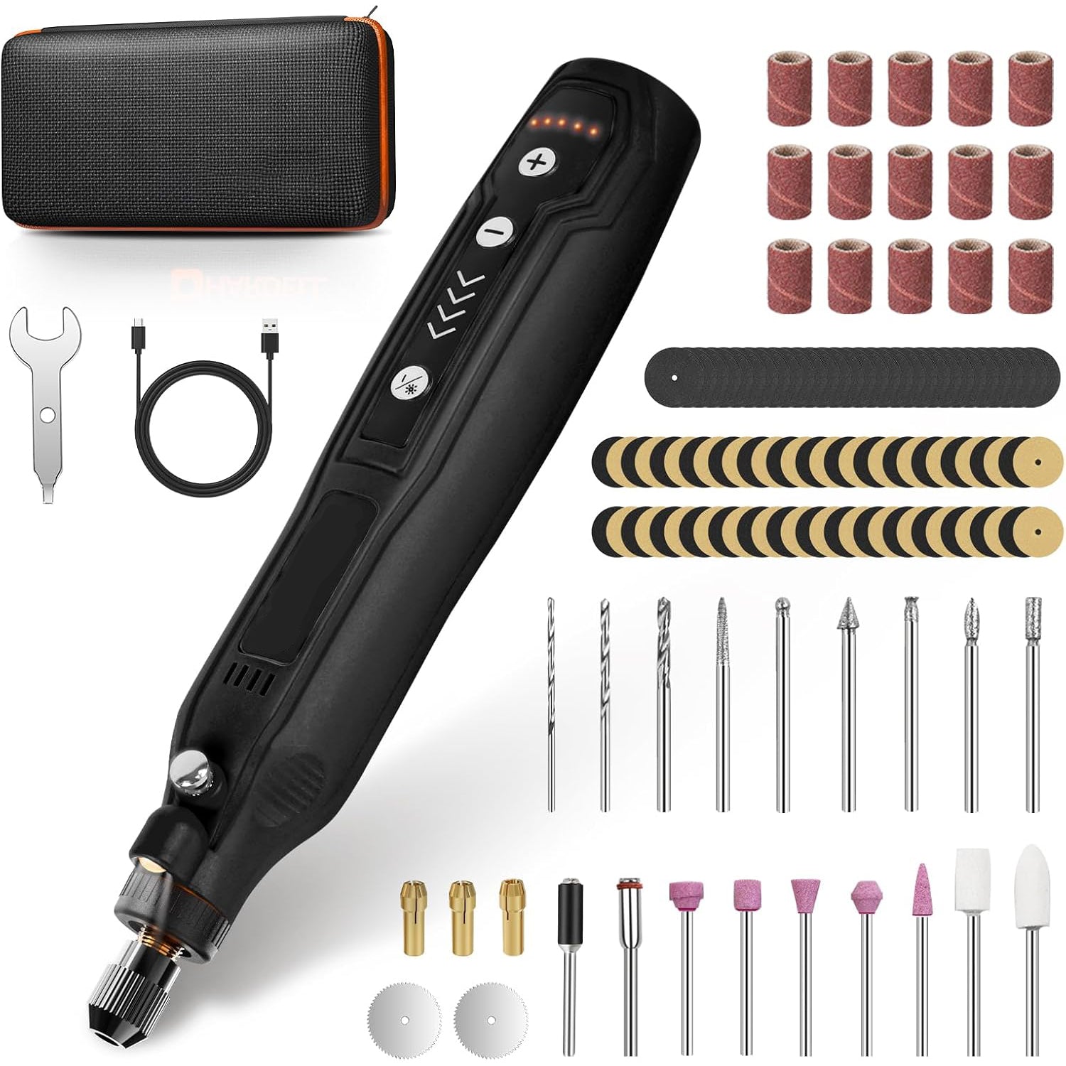 Mini Cordless Rotary Tool – 5-Speed USB Rechargeable Kit with 69 Pieces, Multi-Function 3.7V Electric Rotary Tool for Sanding, Polishing, Drilling, Etching, Engraving, DIY Crafts