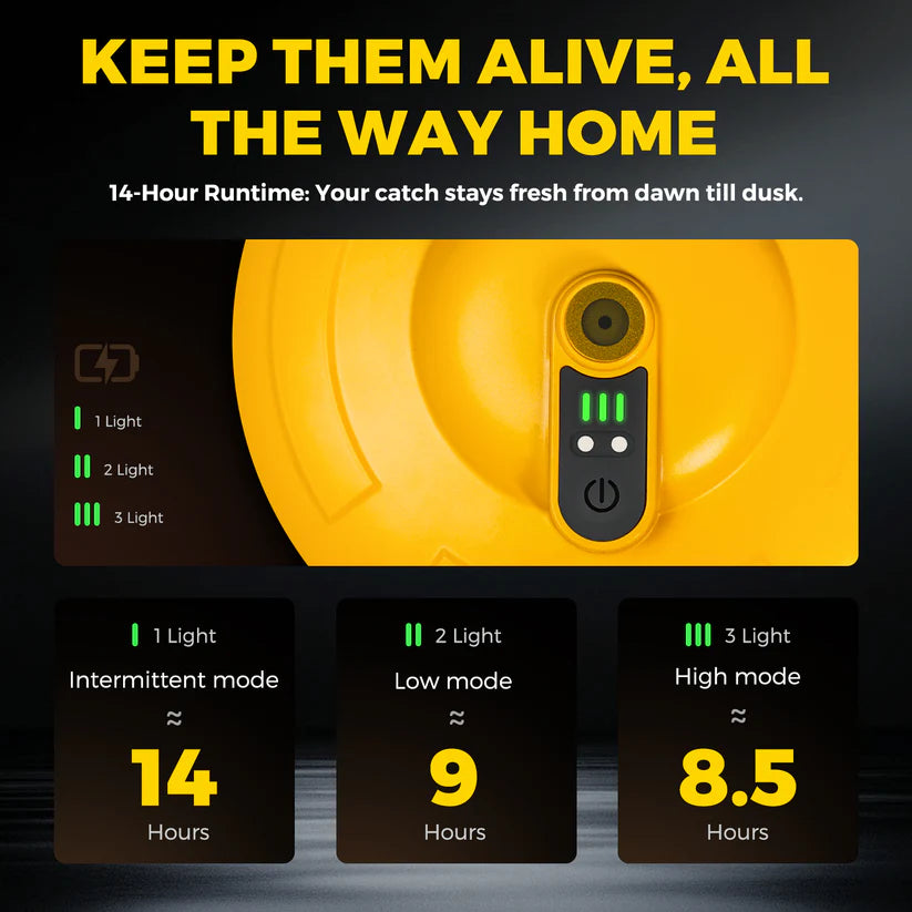 Floating Rechargeable Bait Bucket Aerator