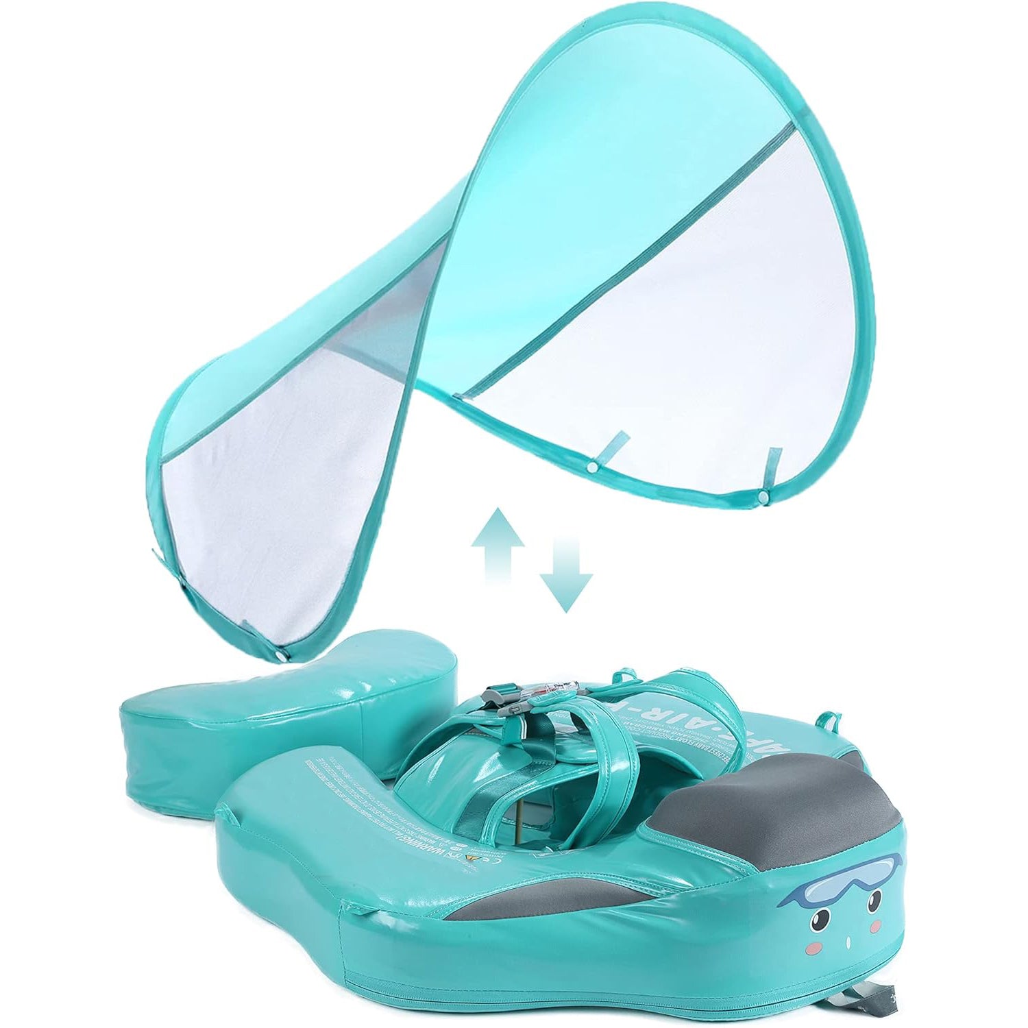 Baby Swim Ring with Tail & Canopy – Non-Inflatable Swim Trainer