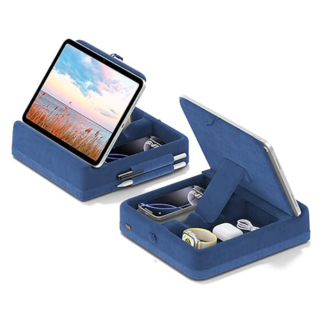 Tablet pillow-shaped stand with storage function