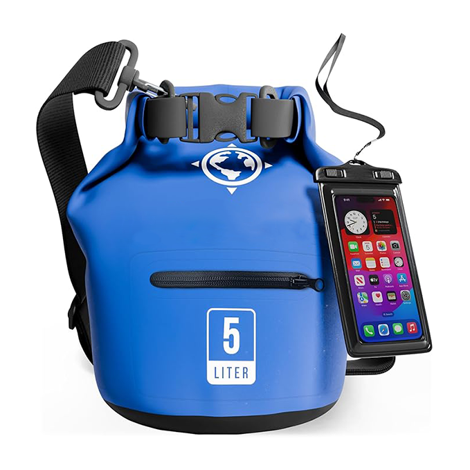 Waterproof dry bag with zippered pocket