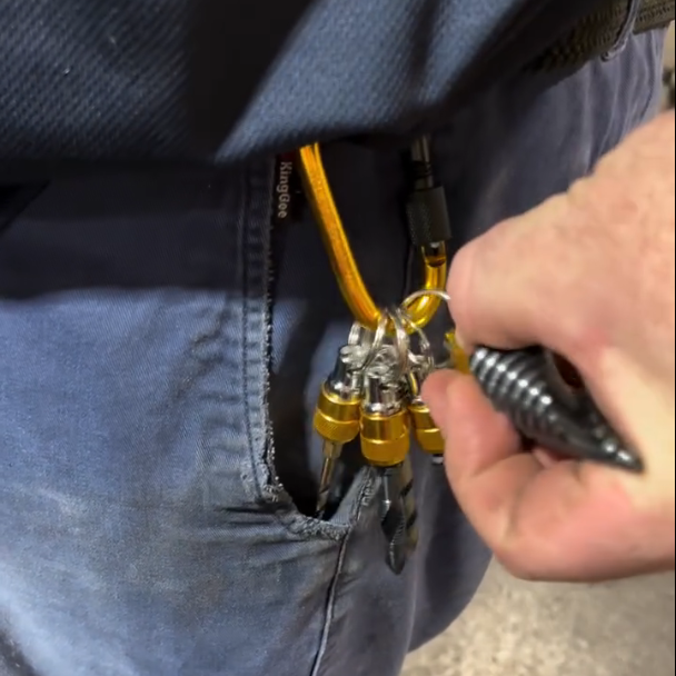 Quick Release Bit Holders Set with Carabiner – Portable Tool Bit Organizer (5 Bit Holders + 1 Carabiner)