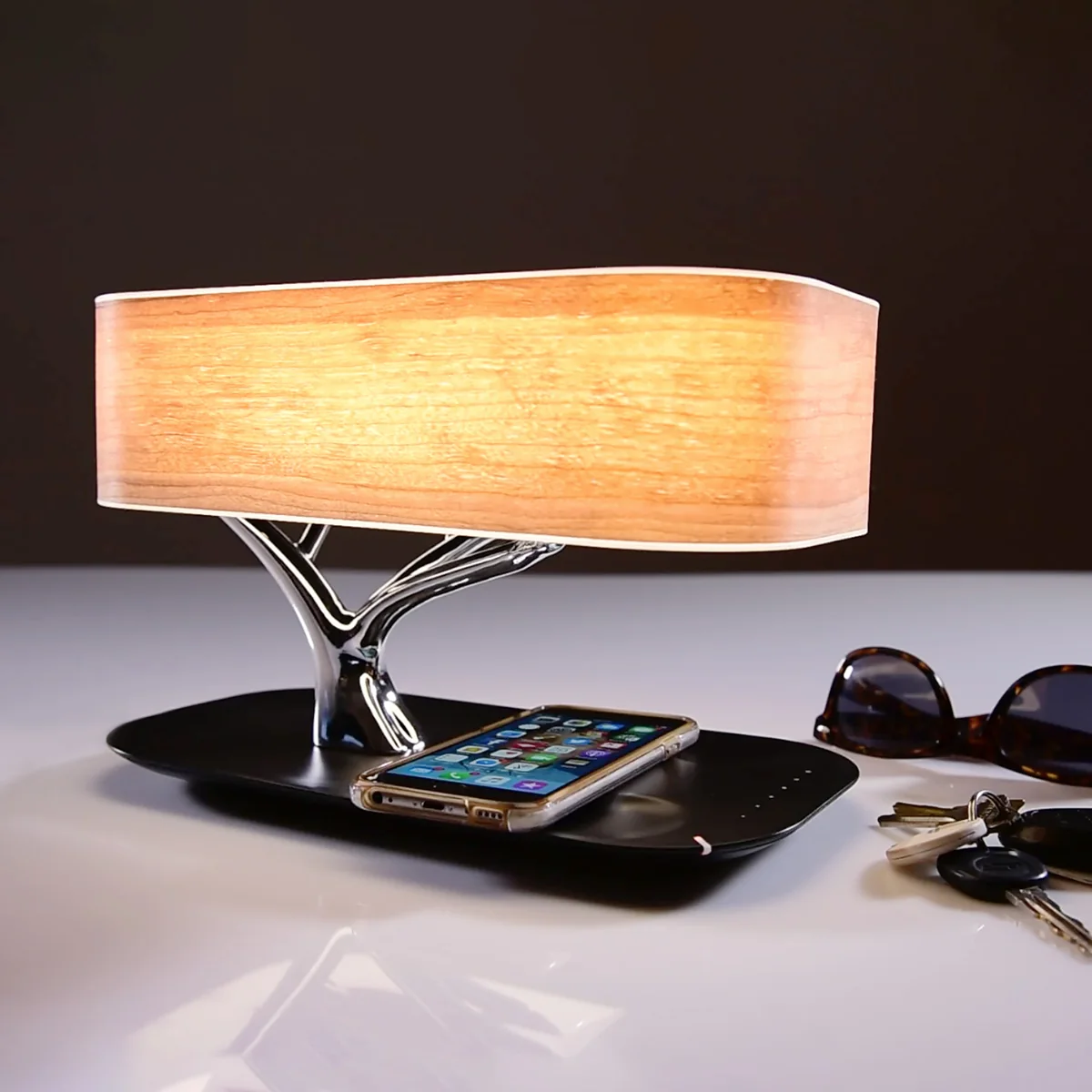 3-in-1 Bonsai Lamp – Speaker, Charger & LED Light