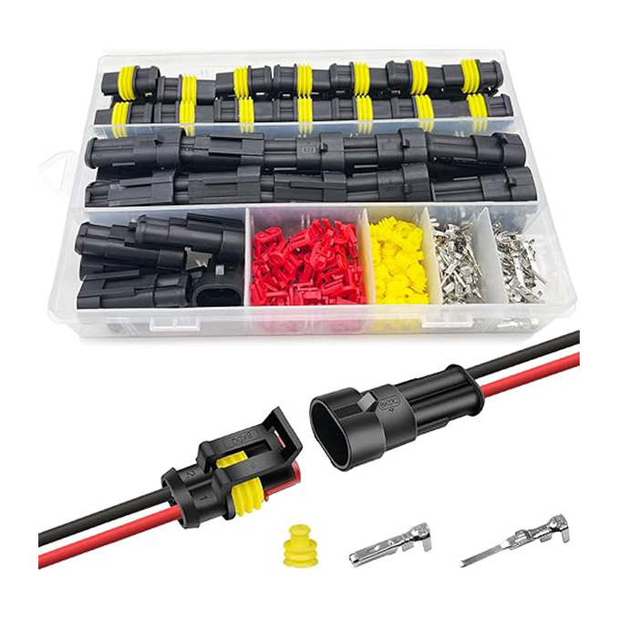 2-wire waterproof automotive electrical connector