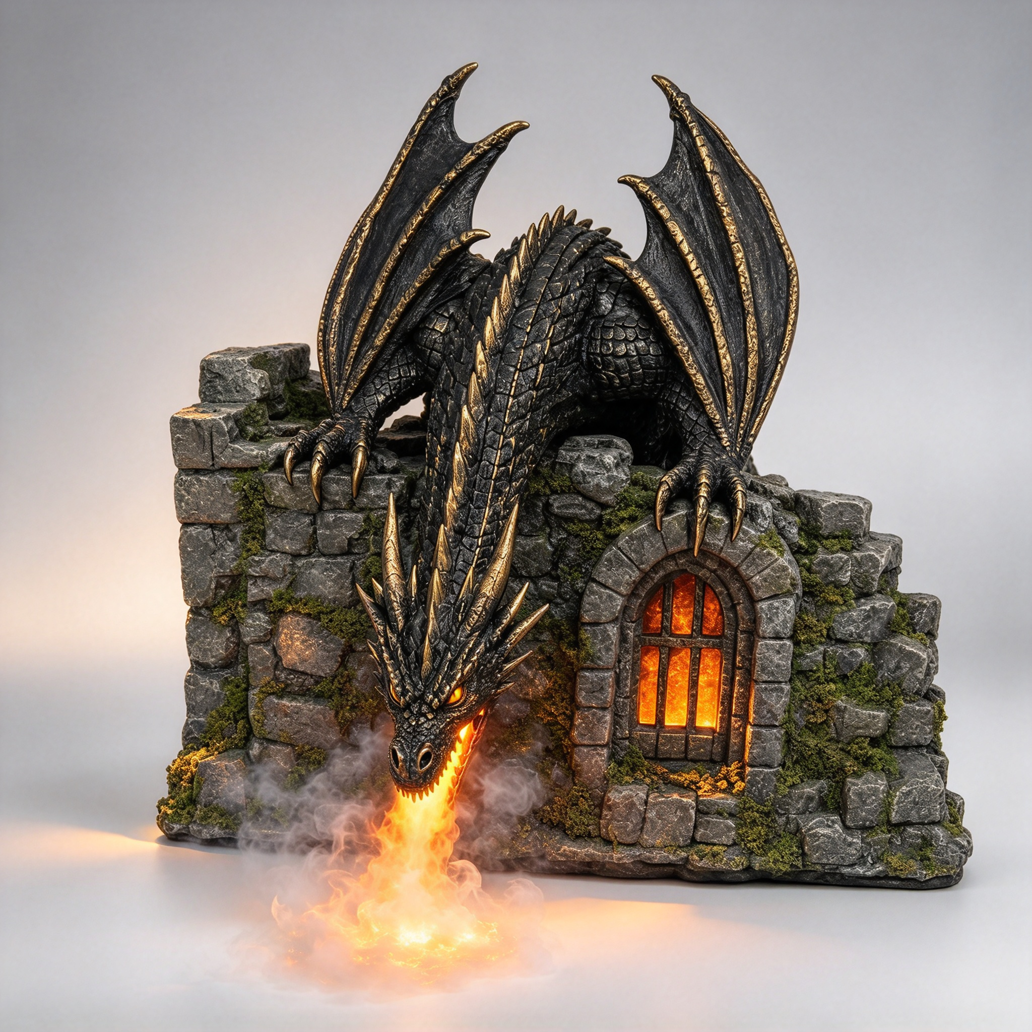 Dragon Shelf Diffuser – Cool Mist, Warm Glow, Remote Control, 6-Hour Runtime