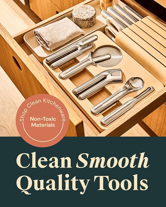 5-Piece Stainless Steel Kitchen Gadget Set with Storage Organizer