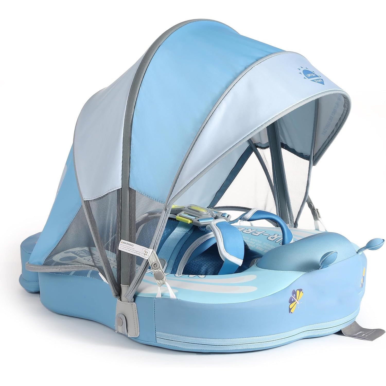 Baby Swim Ring with Tail & Canopy – Non-Inflatable Swim Trainer