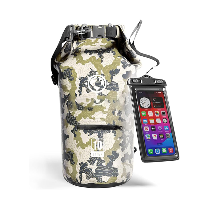 Waterproof dry bag with zippered pocket