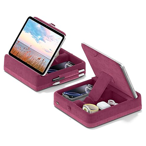 Tablet pillow-shaped stand with storage function