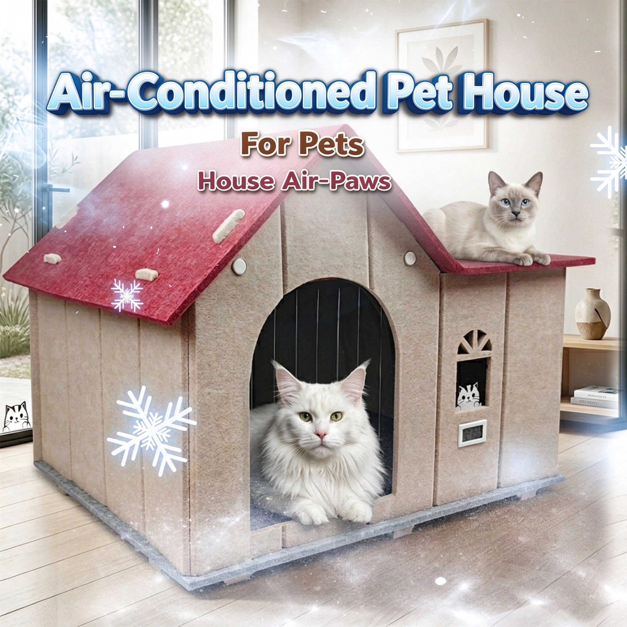 3-in-1 Climate Control Pet House – Cooling, Heating & Fan Modes, Auto Dehumidification