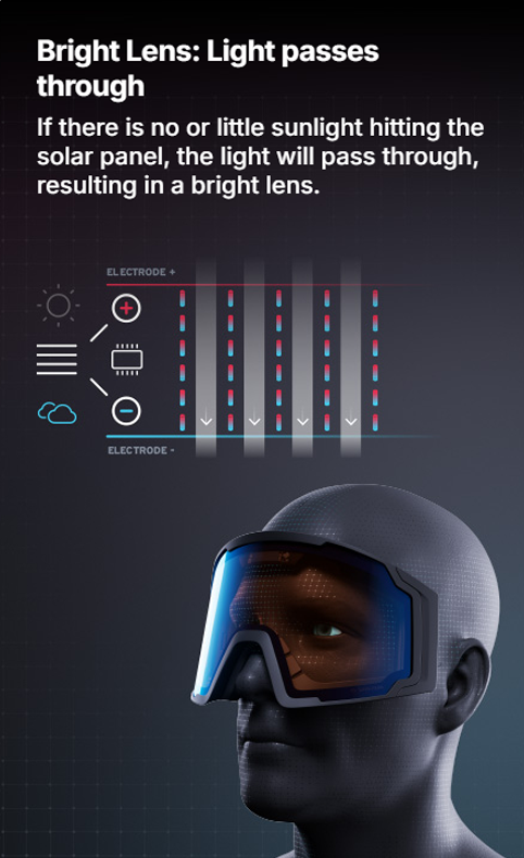 Skiing sun protection goggles