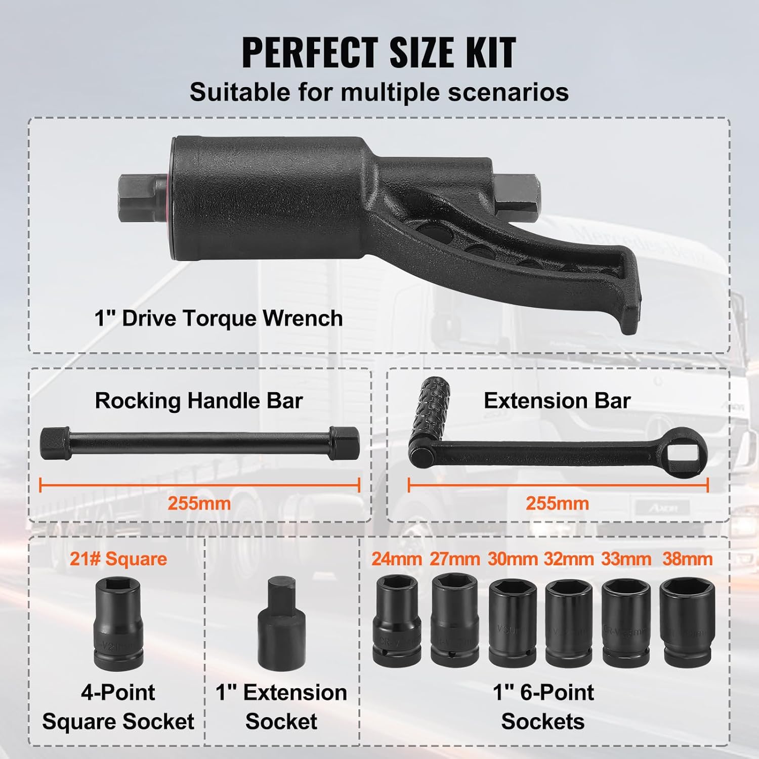 Torque Multiplier – 1:64 Gear Ratio, 6,800N·m Output, 8 Sockets (24-38mm), Storage Case