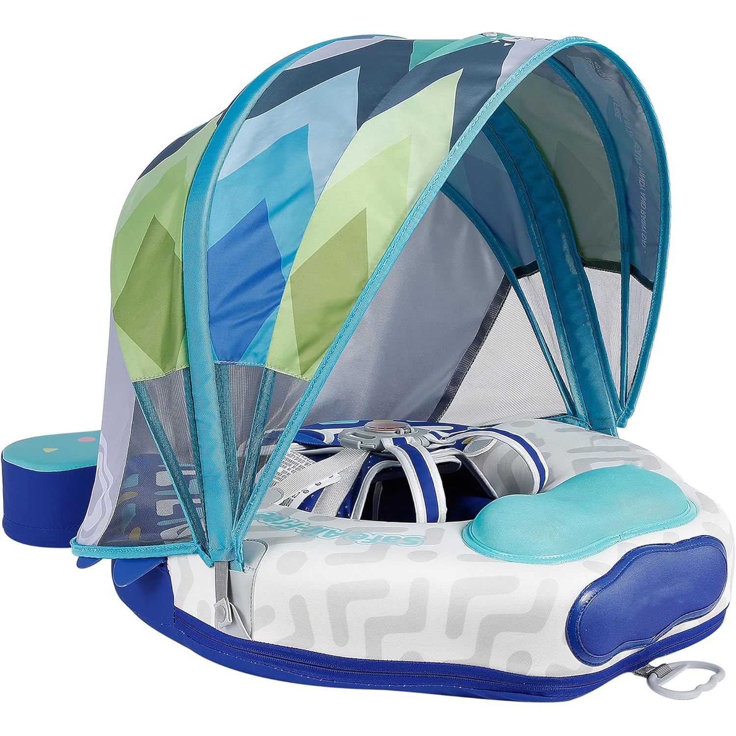 Baby Swim Ring with Tail & Canopy – Non-Inflatable Swim Trainer