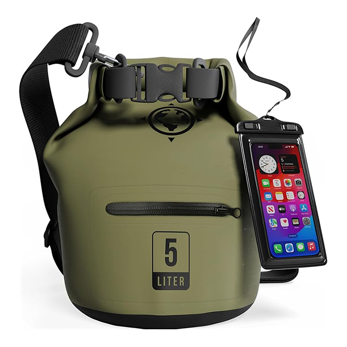 Waterproof dry bag with zippered pocket