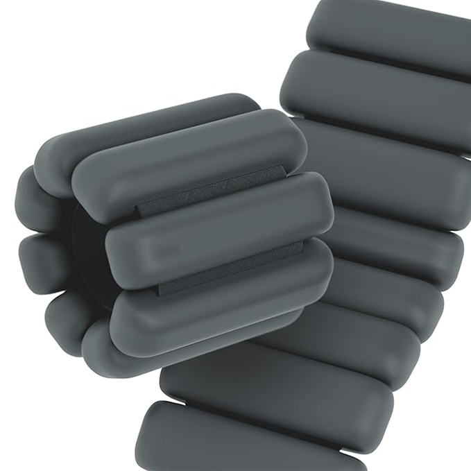 Bracelet-style wrist and ankle weighted strap with soft silicone