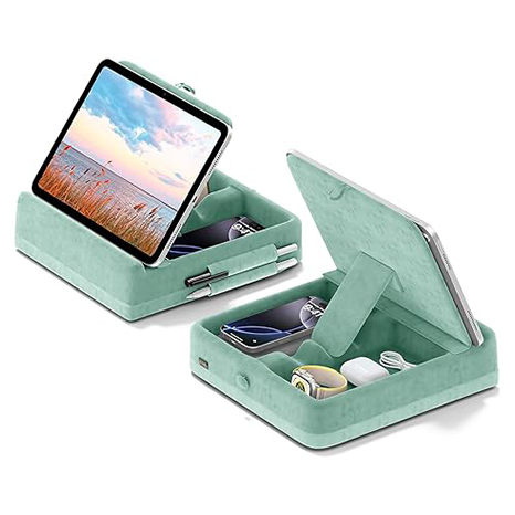 Tablet pillow-shaped stand with storage function