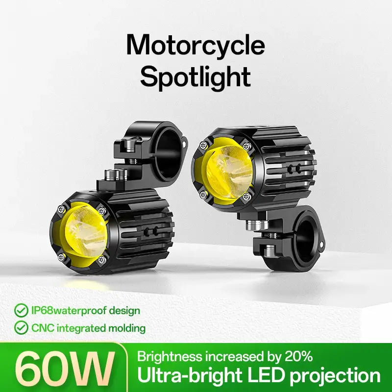 Motorcycle LED Auxiliary Light – 60W Driving Spotlights