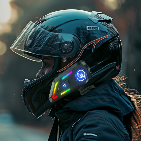 Bluetooth Helmet Headset – with RGB Lights | 40mm Hi-Fi Speakers
