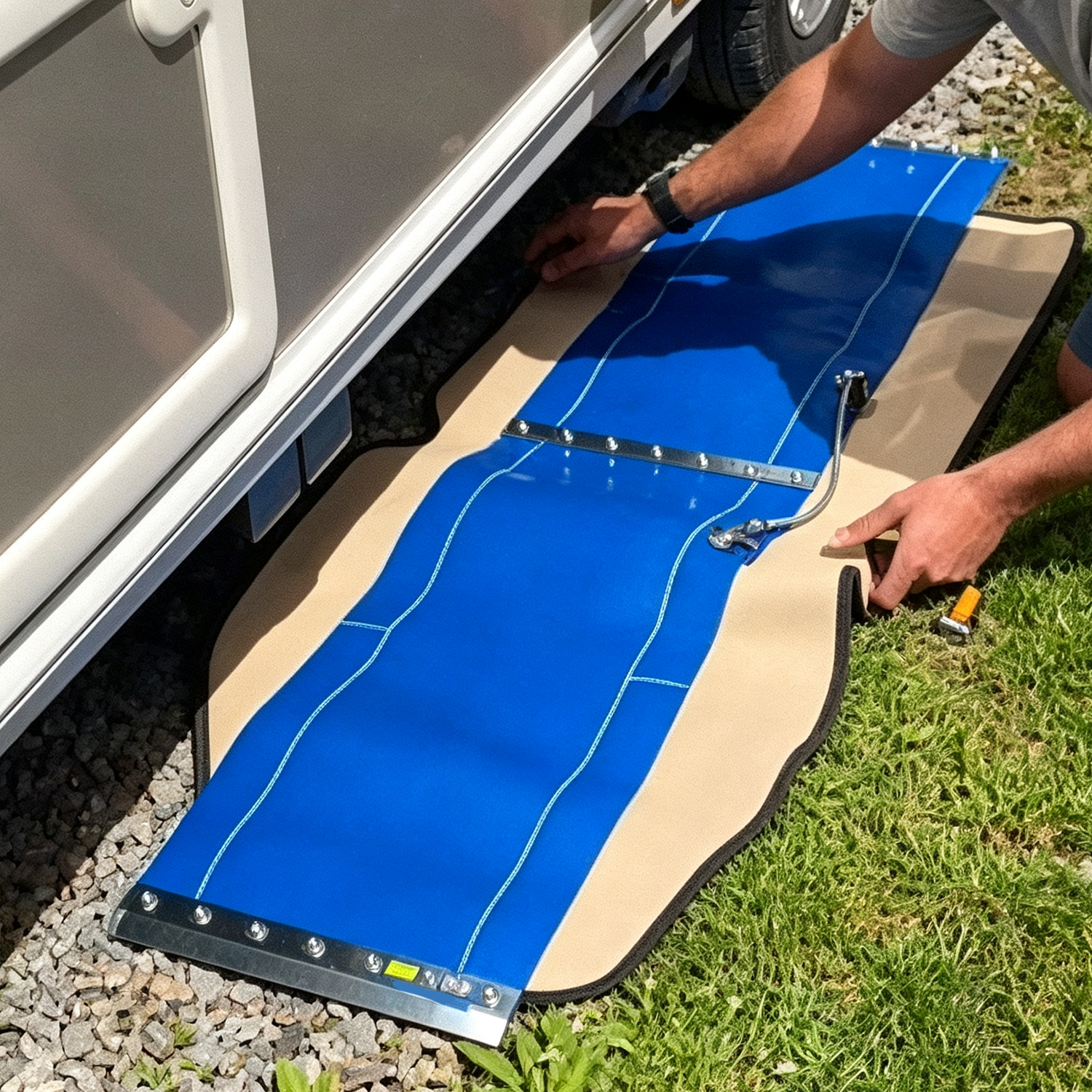 Pneumatic RV Leveling System for Dual-Axle Trailers