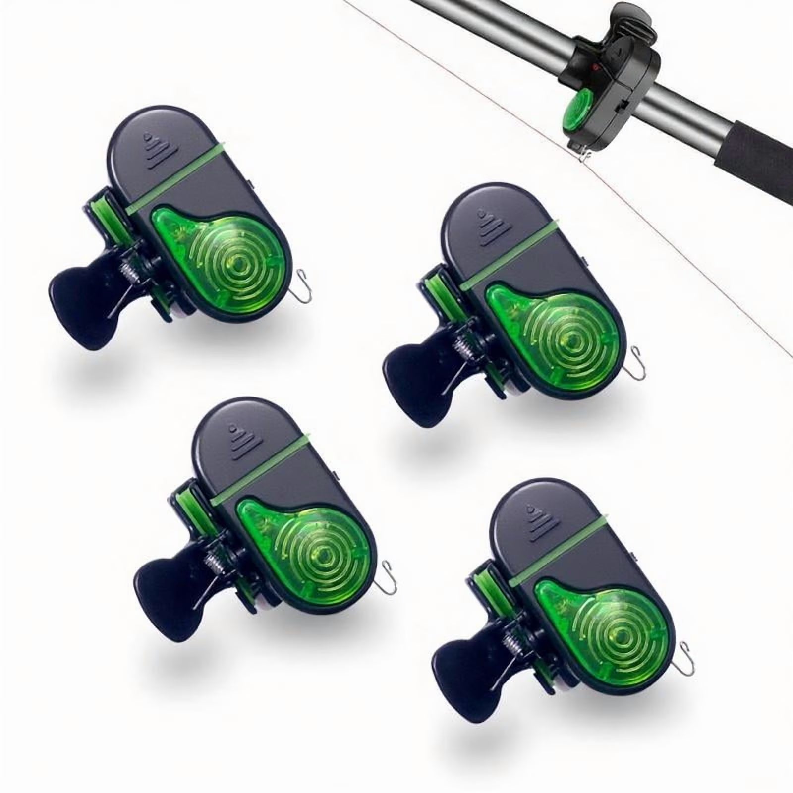 4pc Waterproof Electronic Fishing Rod Alarm Bell