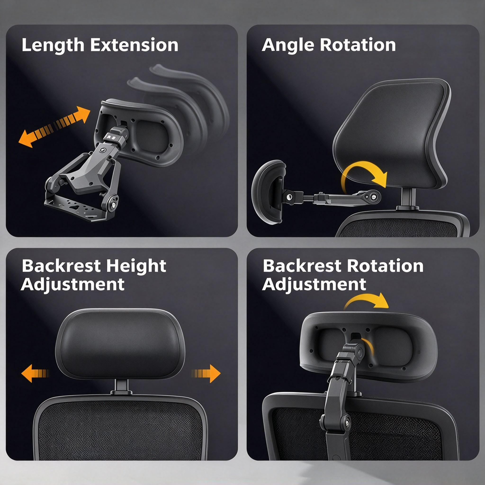 Foldable Adjustable Scooter Backrest – Ergonomic Lumbar Support, Aluminum Alloy Frame 