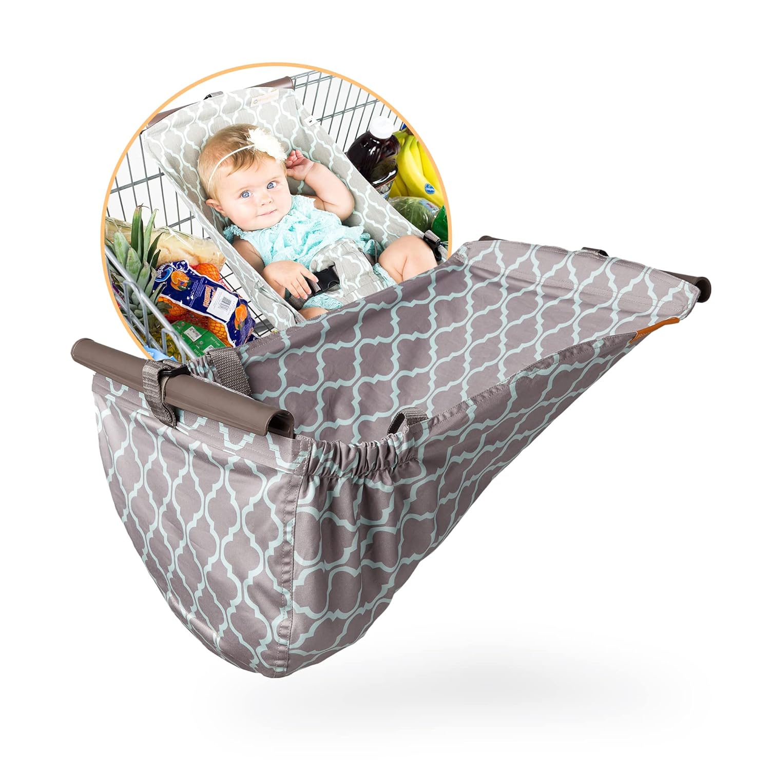 Baby Shopping Cart Hammock - Baby Seat for Shopping Carts, Securely Holds Car Seats, Fits Most 4-Wheeled Carts (20-24 Inches Wide)