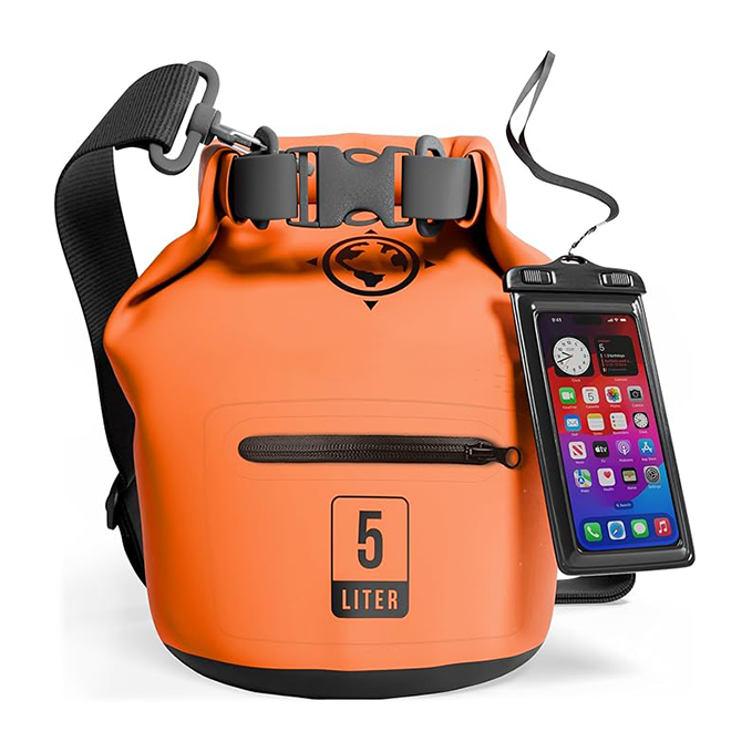 Waterproof dry bag with zippered pocket