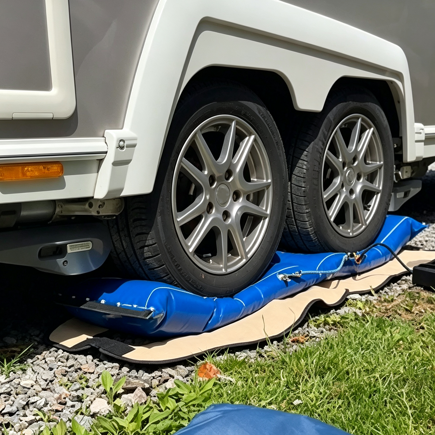 Pneumatic RV Leveling System for Dual-Axle Trailers