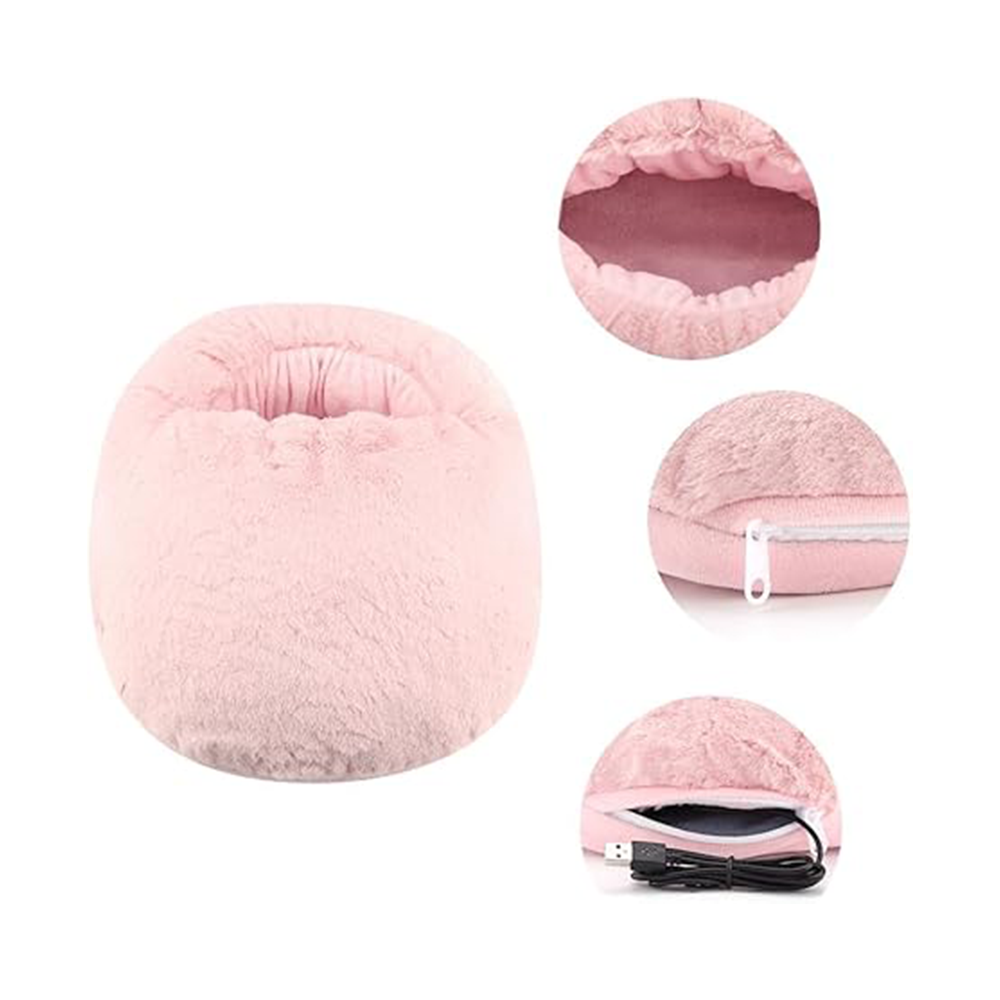 Electric foot warmer - with a plush outer layer covering the entire foot