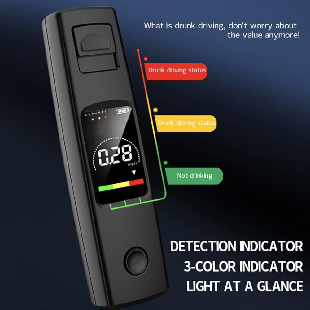 Alcohol Tester | High Precision Breathalyzer, LCD Display, Portable Alcohol Breath Test Device