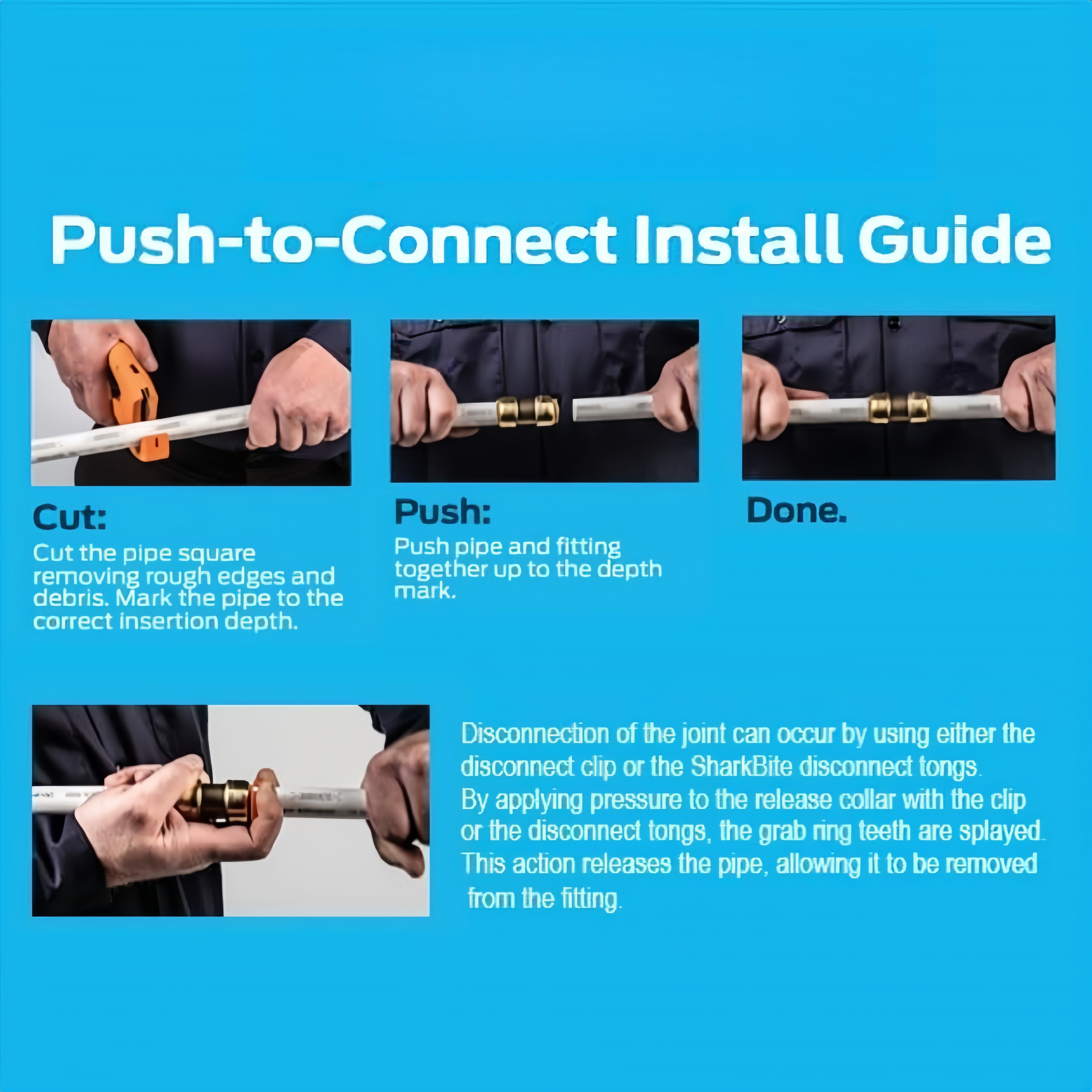 Push‑Fit Disconnect Tool – 3/8″ to 1″