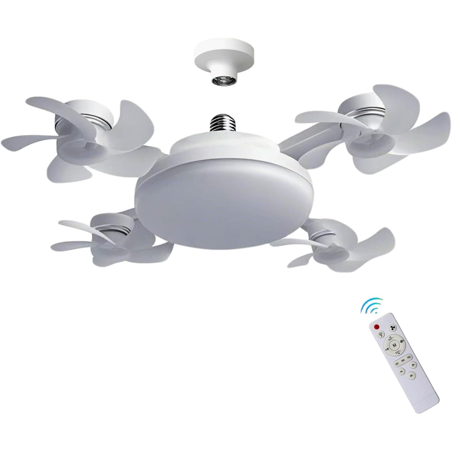 Socket Fan Light – Screw-In Ceiling Fan with Remote