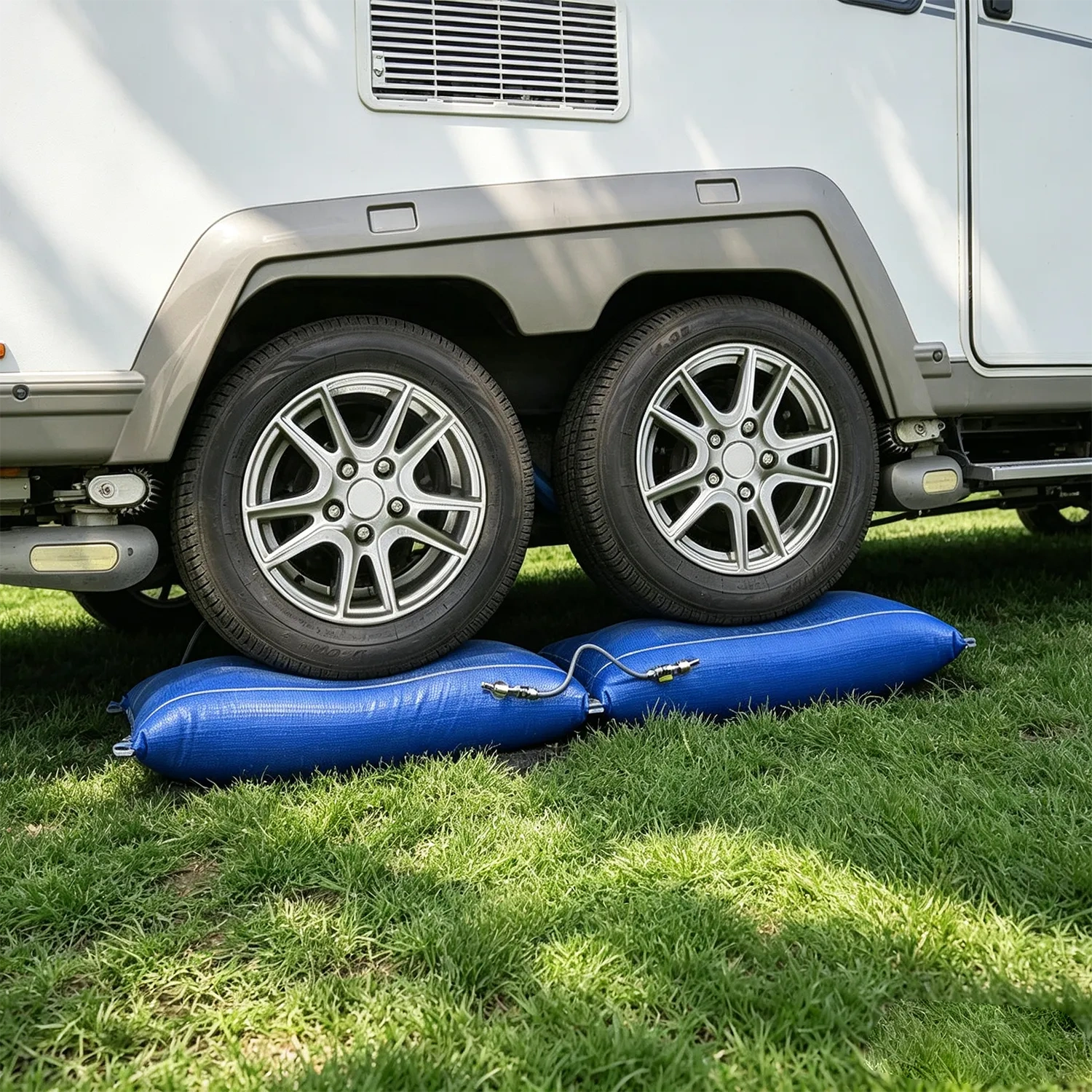 Pneumatic RV Leveling System for Dual-Axle Trailers