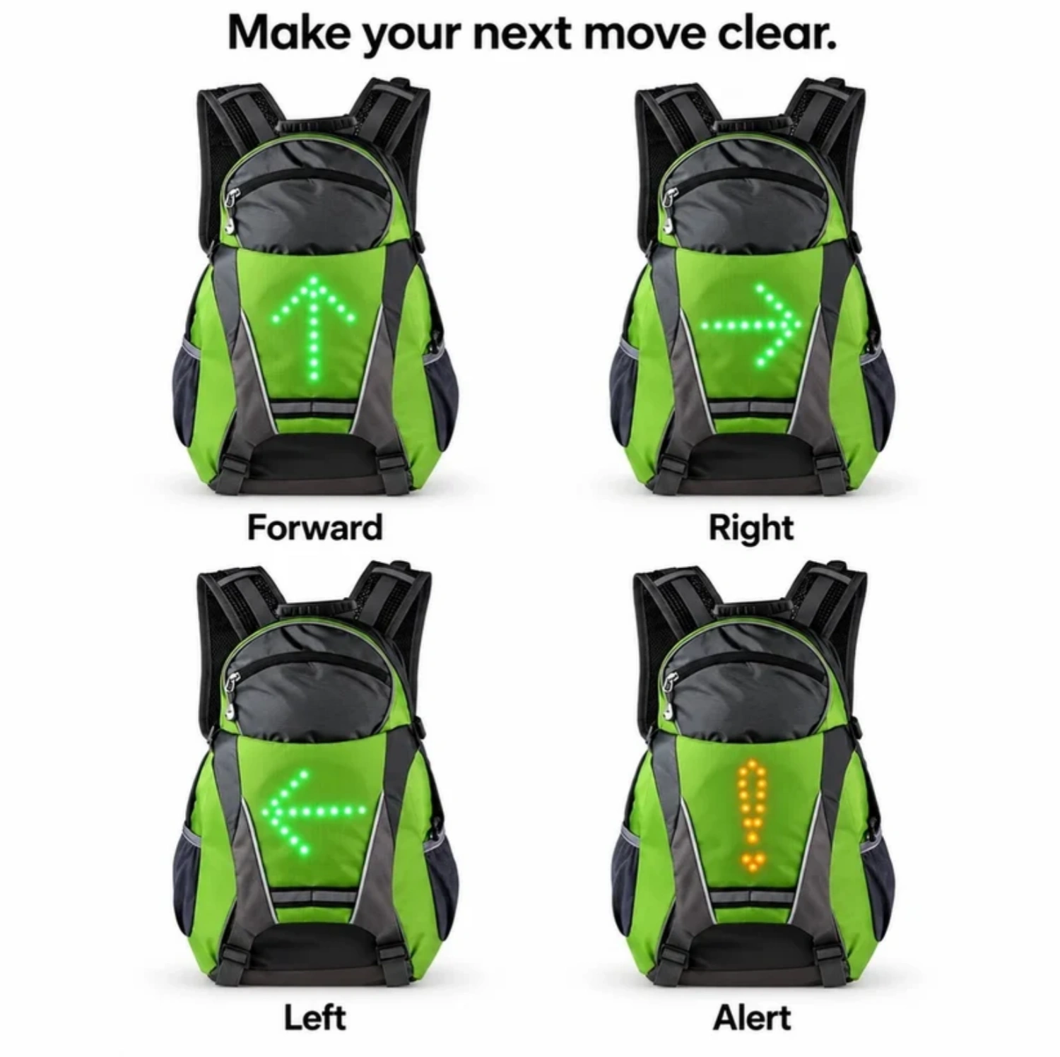 LED Turn Signal Backpack – Wireless Remote, 1-Month Battery, 18L Commuter Pack
