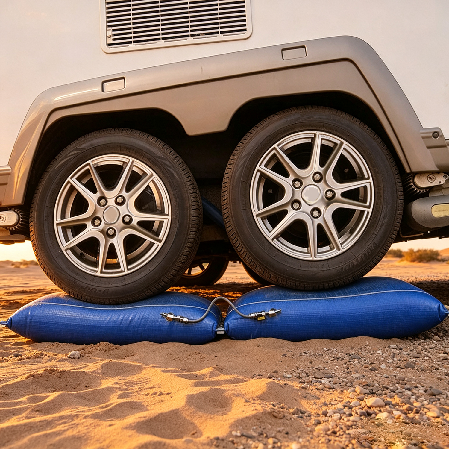 Pneumatic RV Leveling System for Dual-Axle Trailers