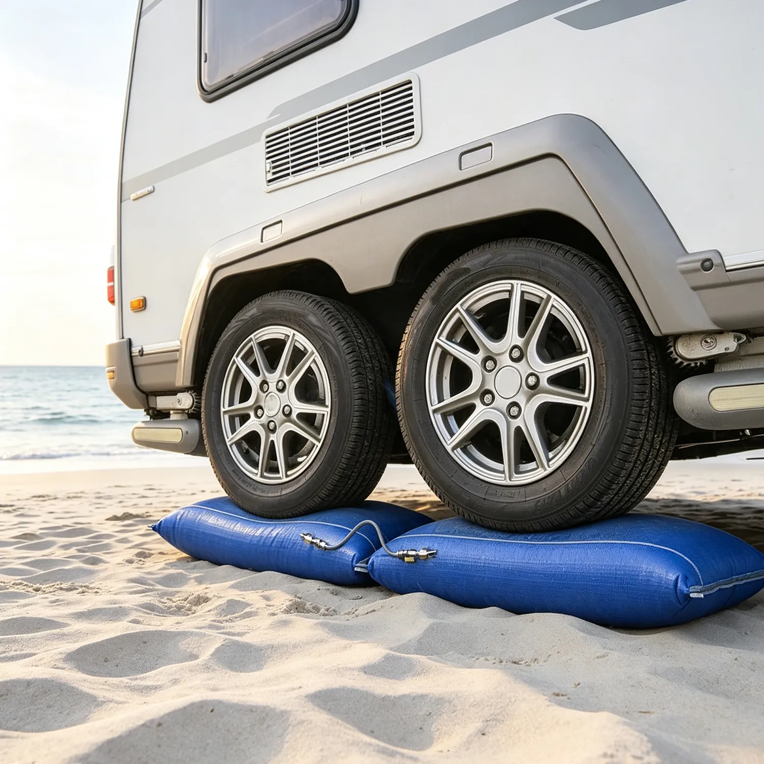 Pneumatic RV Leveling System for Dual-Axle Trailers